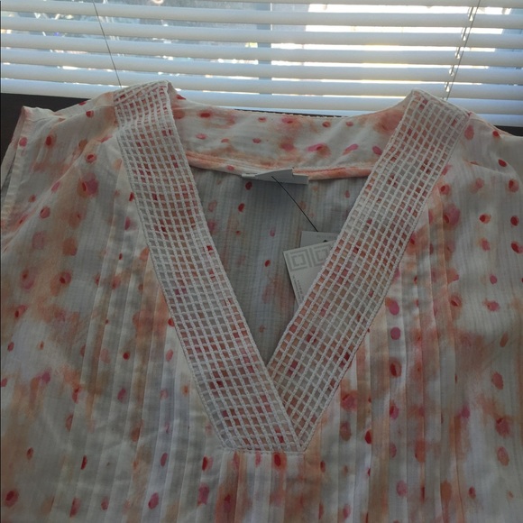 Liz Claiborne cotton peach print tunic - Picture 7 of 8